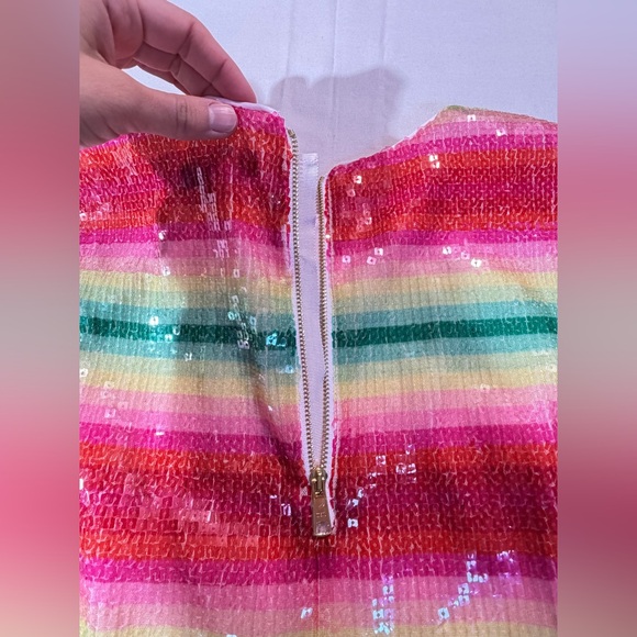 J. Crew Watermelon Stripe Sequin Sleeveless Top Sz S Preppy Spring Sparkly - Picture 6 of 8